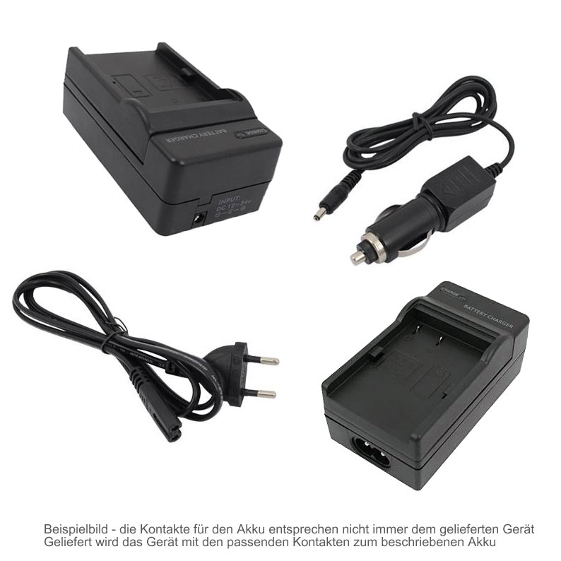 Ladegerät mit Autoadapter für Panasonic Lumix LX7, LX5, BCJ13, DMW-BCJ13