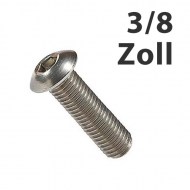 Rundkopfschraube 3/8 Zoll UNC Chromstahl A2 31mm 1 1-2 Zoll Länge