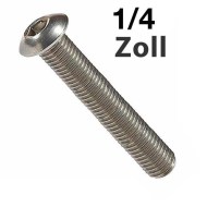 Schrauben Rundkopf 1/4 Zoll UNC Chromstahl A2 51mm 2 Zoll