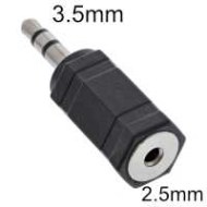 Metall Klinken Adapter 2.5mm Buchse auf 3.5mm Stecker